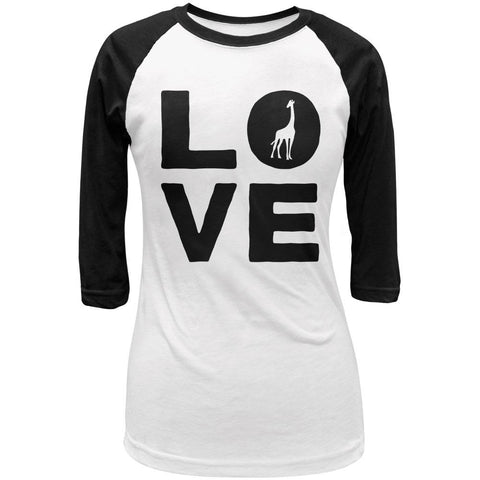 Giraffe Love Juniors 3/4 Sleeve Raglan T Shirt
