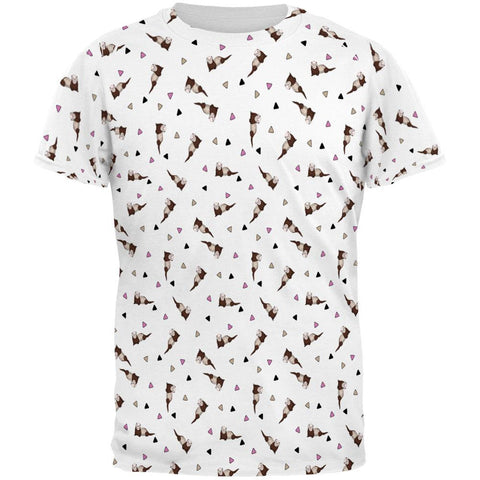 Retro Ferret Pattern All Over Mens T Shirt