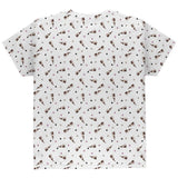 Retro Ferret Pattern All Over Youth T Shirt