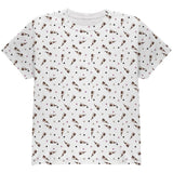 Retro Ferret Pattern All Over Youth T Shirt