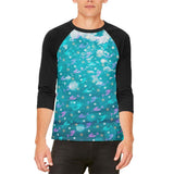 Mermaids Pearls and Starfish Pattern Mens Raglan T Shirt