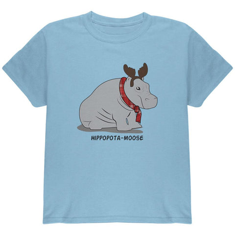 Hippo Moose Hippopotamoose Funny Pun Youth T Shirt