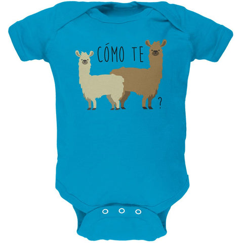 Como Te Llamas Funny Llama Pun Soft Baby One Piece