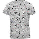 Retro Penguin Pattern All Over Mens T Shirt