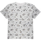 Retro Penguin Pattern All Over Youth T Shirt