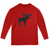 Moose Faux Stitched Youth Long Sleeve T Shirt