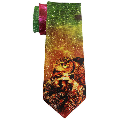 Galaxy Zen Wisdom Owl All Over Neck Tie