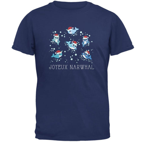 Christmas Joyeux Narwhal Noel Mens T Shirt