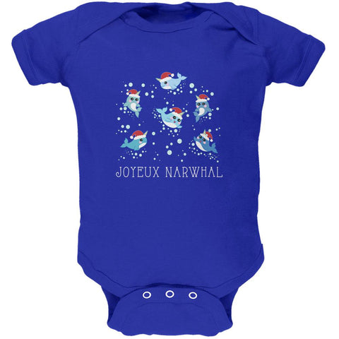 Christmas Joyeux Narwhal Noel Soft Baby One Piece