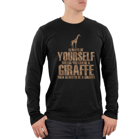 Always Be Yourself Giraffe Mens Soft Long Sleeve T Shirt