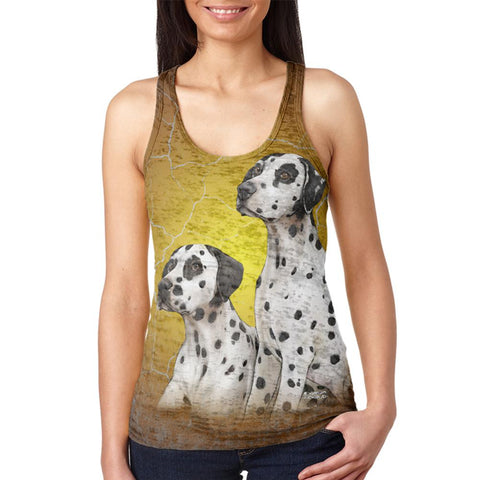 Dalmatians Live Forever Juniors Burnout Racerback Tank Top