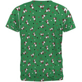 Retro Ferry Merry Christmas Ferret Pattern All Over Mens T Shirt