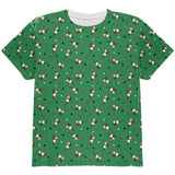 Retro Ferry Merry Christmas Ferret Pattern All Over Youth T Shirt