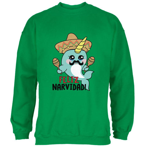 Christmas Narwhal Feliz Narvidad Navidad Mens Sweatshirt