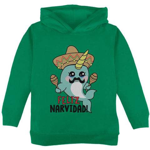 Christmas Narwhal Feliz Narvidad Navidad Toddler Hoodie