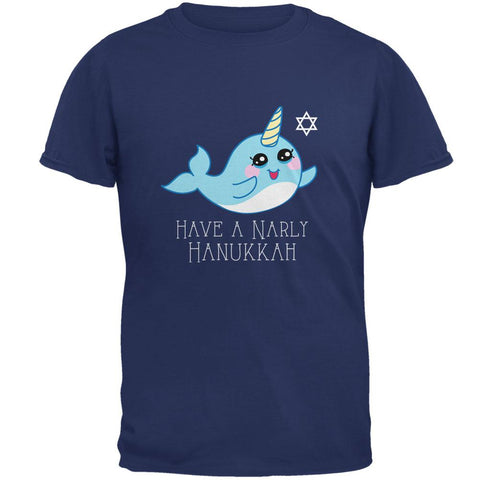 Narwhal Have a Narly Gnarly Hanukkah Mens T Shirt