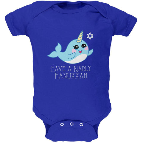Narwhal Have a Narly Gnarly Hanukkah Soft Baby One Piece