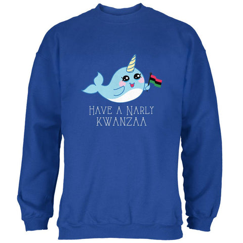 Narwhal Have a Narly Gnarly Kwanzaa Mens Sweatshirt