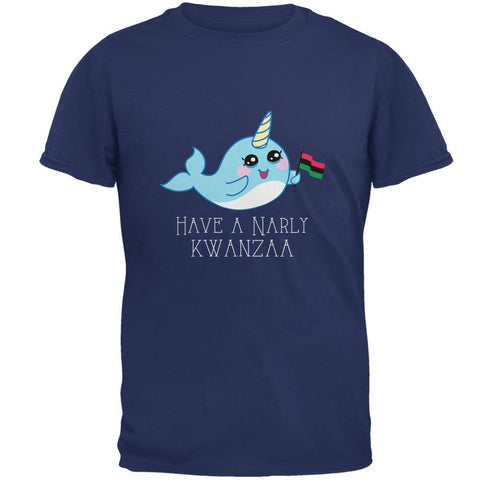 Narwhal Have a Narly Gnarly Kwanzaa Mens T Shirt