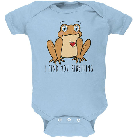 Toad I Find You Riveting Funny Pun Valentine's Day Soft Baby One Piece