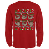 Hanging Sloth Ugly Christmas Sweater Mens Long Sleeve T Shirt