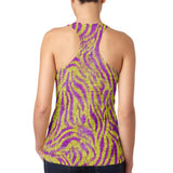 Mardi Gras Cajun Tiger Costume Juniors Burnout Racerback Tank Top
