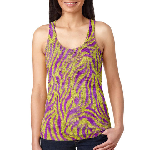 Mardi Gras Cajun Tiger Costume Juniors Burnout Racerback Tank Top
