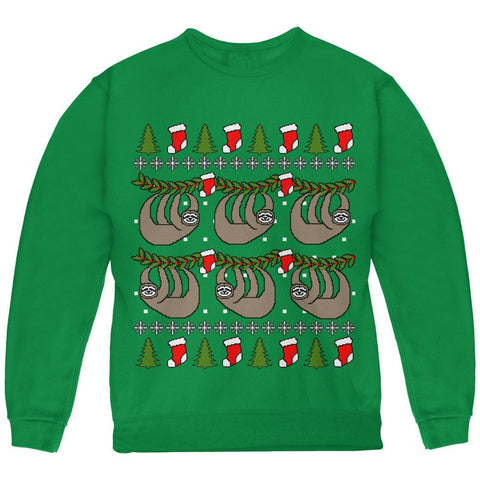 Hanging Sloth Ugly Christmas Sweater Youth Sweatshirt