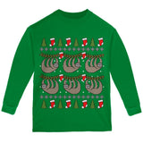 Hanging Sloth Ugly Christmas Sweater Youth Long Sleeve T Shirt