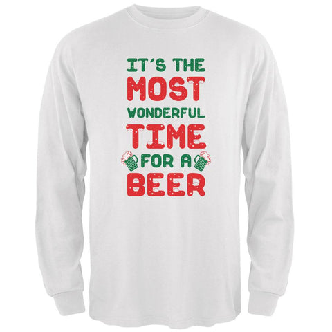 Christmas Most Wonderful Time for a Beer Mens Long Sleeve T Shirt