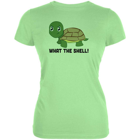 Turtle What The Shell Funny Pun Cute Juniors Soft T Shirt