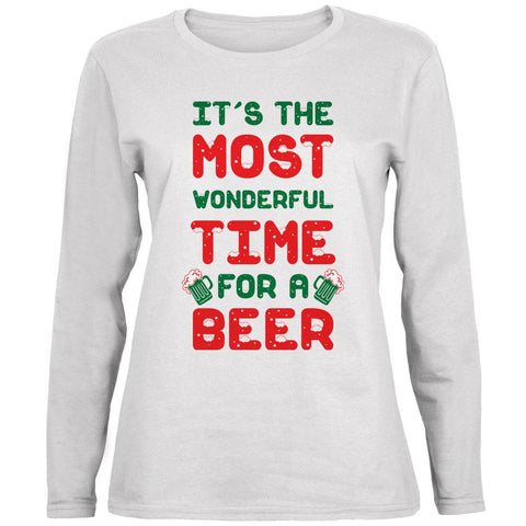 Christmas Most Wonderful Time for a Beer Ladies' Relaxed Jersey Long-Sleeve Tee