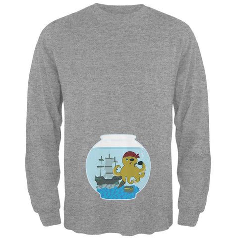 Fish Bowl Cute Pirate Octopus Mens Long Sleeve T Shirt