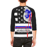 Firefighter EMT Dalmatian Live Forever Thin Red Line Flag Mens Raglan T Shirt