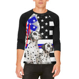 Firefighter EMT Dalmatian Live Forever Thin Red Line Flag Mens Raglan T Shirt