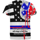 Firefighter EMT Dalmatian Live Forever Thin Red Line Flag All Over Mens T Shirt