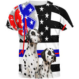 Firefighter EMT Dalmatian Live Forever Thin Red Line Flag All Over Mens T Shirt