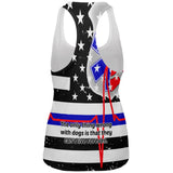 Firefighter EMT Dalmatian Live Forever Thin Red Line Flag Womens Work Out Tank Top