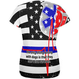 Firefighter EMT Dalmatian Live Forever Thin Red Line Flag All Over Womens T Shirt