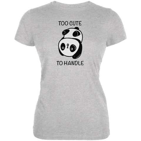 Panda Too Cute to Handle Juniors Soft T Shirt