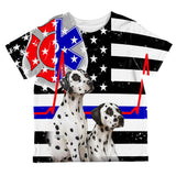 Firefighter EMT Dalmatian Live Forever Thin Red Line Flag All Over Toddler T Shirt