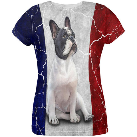 French Bulldog Live Forever Flag All Over Womens T Shirt