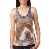 Pit Bull Terrier Live Forever Juniors Burnout Racerback Tank Top