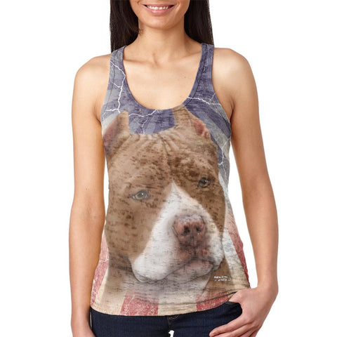 Pit Bull Terrier Live Forever Juniors Burnout Racerback Tank Top