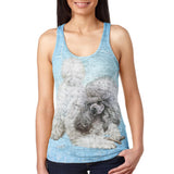 Poodle Live Forever Juniors Burnout Racerback Tank Top