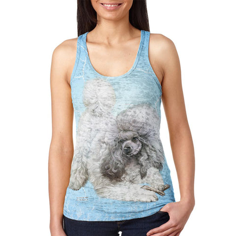 Poodle Live Forever Juniors Burnout Racerback Tank Top