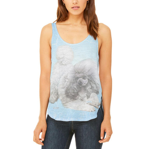 Poodle Live Forever Juniors Flowy Side Slit Tank Top