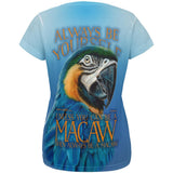 Always Be Yourself Unless Exotic Blue Macaw All Over Womens T Shirt