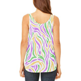 Mardi Gras Zebra Stripes Costume Juniors Flowy Side Slit Tank Top
