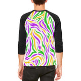 Mardi Gras Zebra Stripes Costume Mens Raglan T Shirt
